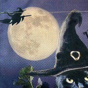 vintage Halloween Witchy Cat Mini Garden Flag